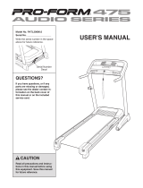 Pro-Form 475 Audio Series Treadmill User manual