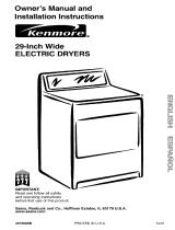 Sears Kenmore 29-Inch Wide ELECTRIC DRYERS Owner's manual