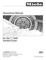 Miele T 1036  VENT ED DRYER - OPERATING Owner's manual