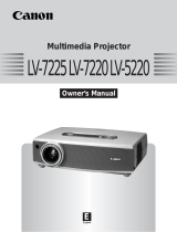 Canon LV-7225 - LCD Multimedia Projector XGA User manual