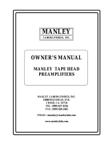 Manley Tube Tape Head Preamplifier 1990 - 2005 Owner's manual