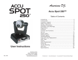 ADJ Accu Spot 250 User manual