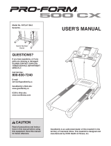 Pro-Form 500i Treadmill User manual