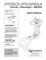 Pro-Form Club Design 800 User manual
