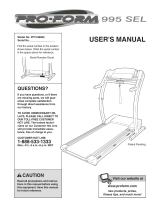 Pro-Form 995 SEL User manual