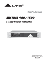 Alto MISTRAL 900 User manual
