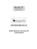 Manley 20 BIT DIGITAL TO ANALOG CONVERTER User manual