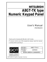 Mitsubishi A8GT-TK type Numeric Keypad Panel User manual
