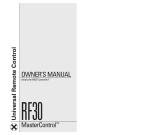 Universal Remote Control RF30 MASTERCONTROL User manual