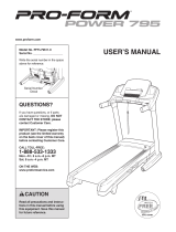 Pro-Form 795 Treadmill User manual