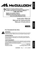 McCulloch MC025 User manual