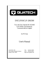 Quatech Asynchronous Communications Adapter for PCI bus DSCLP/SSCLP-100 User manual
