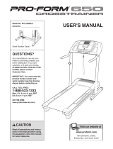 ProForm 650 Crosstrainer Treadmill User manual