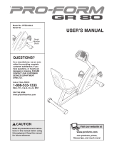 Pro-Form GR 80 User manual