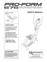 Pro-Form 675 Cardio CrossTrainer User manual