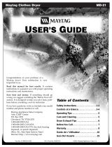 Maytag MD-21 User manual