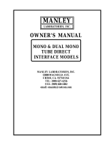 Manley Tube Direct Interface 1991 - 2013 Owner's manual