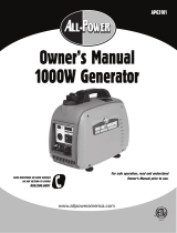 ALL POWER AMERICA APG3101 Owner's manual