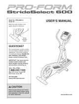 Pro-Form StrideSelect 600 User manual