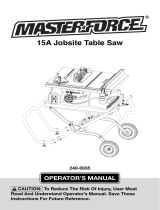 MasterForce 15A Jobsite Table Saw User manual