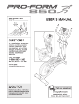 Pro-Form 850 Elliptical User manual