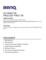BenQ PB2220 - XGA DLP Projector User manual