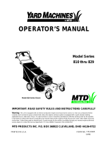Yard Machines 829 Series User manual