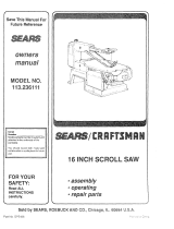 Craftsman 113.23611t Owner's manual