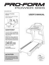 Pro-Form 850 T Treadmill User manual