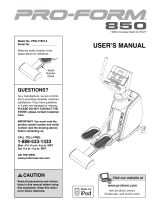 Pro-Form 850 Elliptical User manual