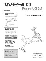 Weslo Pursuit E20 User manual