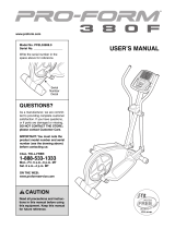 Pro-Form 380 F Elliptical User manual