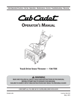 Cub Cadet SNOW THROWER 726 TDE User manual
