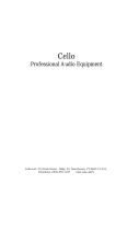 Cello Professional Audio Equipment Owner's manual