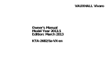 Vauxhall Vivaro (March 2013) Owner's manual
