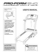 Pro-Form 840 Commercial Mach Z Drive User manual