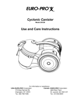 Euro-Pro CYCLONIC CANISTER EP239 User manual