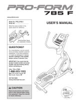 Pro-Form 785s Elliptical User manual