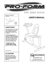 Pro-Form VR 980 EKG User manual