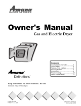 Amana Gas and Electric Dryer User manual