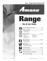 Amana Gas - Easy Touch Control Range User manual