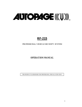Auto Page Professional Vehicle Security System RF-215 User manual
