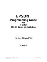 Epson 870 User manual