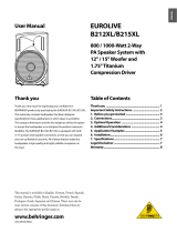 Behringer EUROLIVE B215XL User manual
