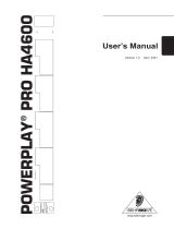 Behringer PRO HA4600 User manual
