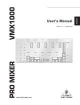 Behringer VMX1000 User manual