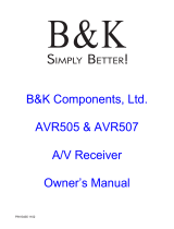 B&K AVR505 User manual