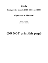 Brady Bradyprinter 2461 User manual