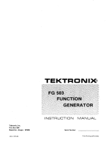 Tektronix FG 503 User manual