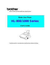 Brother HL-1000 User manual